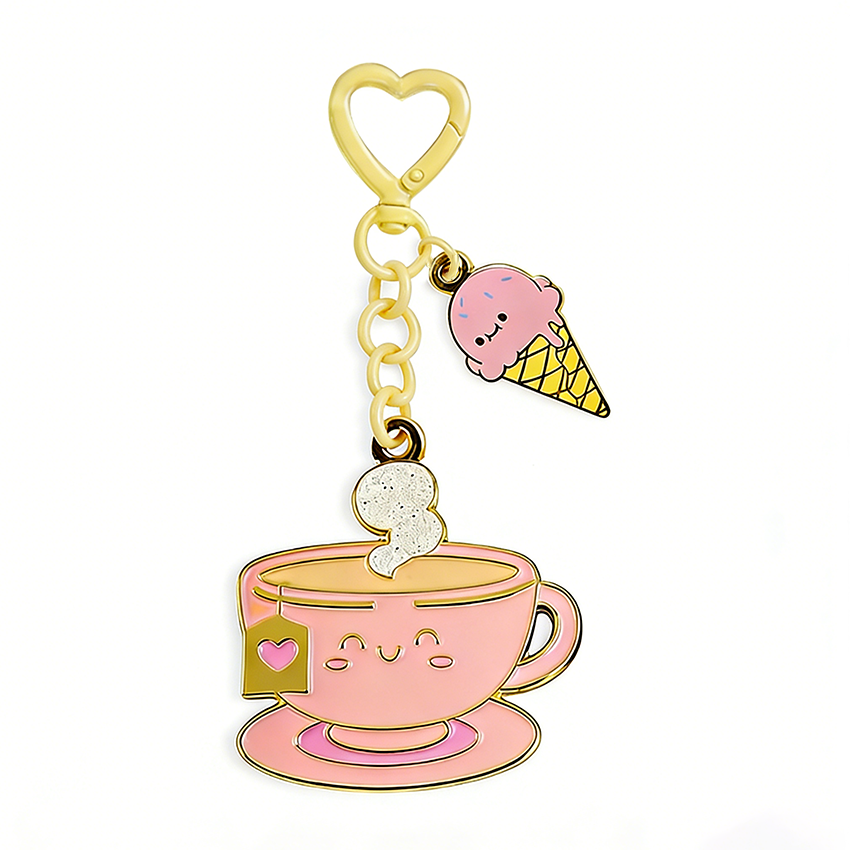Low Moq Tiny Metal Handle Connector Lock Keychain Colorful