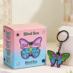 China Oem Kawaii Metal Anime Blind Box Keychain Set Custom