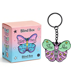 China Oem Kawaii Metal Anime Blind Box Keychain Set Custom
