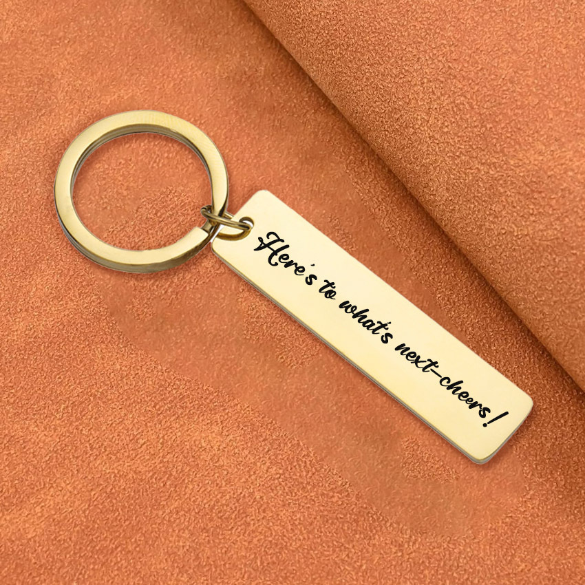 Cheap Custom Rectangle Laser 2026 Metal Graduation Keychain Set for Students