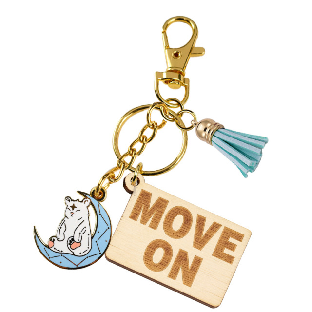 Personalized Unique Design Engraving Wood Keychains logo Manufacturer