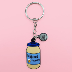 Unique Custom Hook Key Chains Decoration Bag Glue Keychain Pendant Doming Metal Double Side