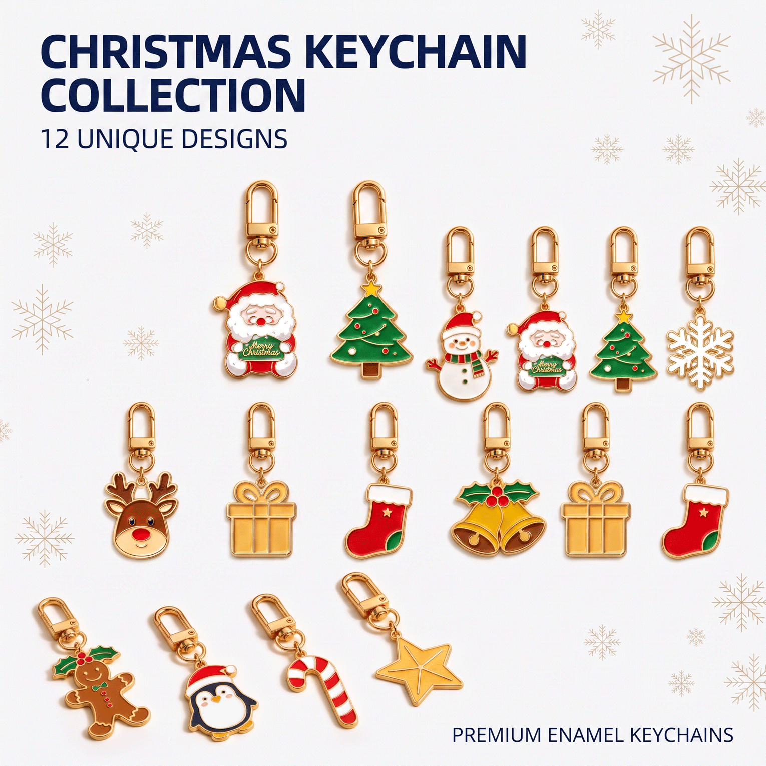 Fast Design Metal Merry Christmas Tree Keychain Christmas Gift Bag Charms with Blind Box