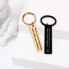 Cheap Custom Rectangle Laser 2026 Metal Graduation Keychain Set for Students