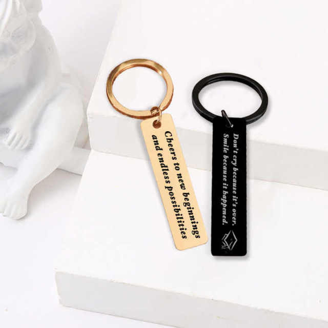 Cheap Custom Rectangle Laser 2026 Metal Graduation Keychain Set for Students