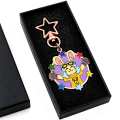 Custom logo Star Clip Metal Pendant Tag Keychain Keyring Box with logo