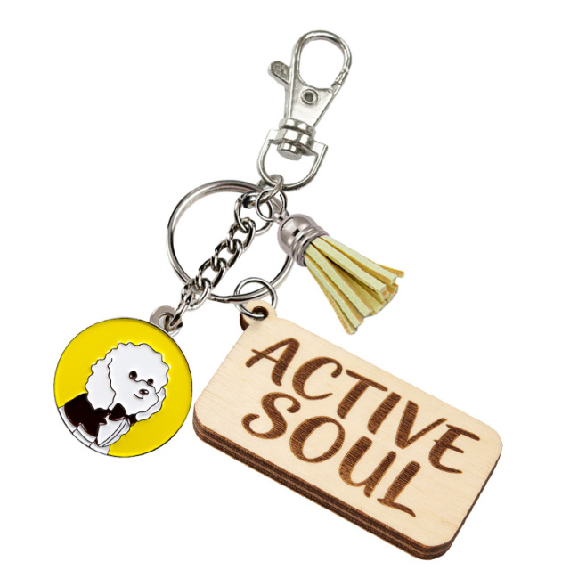 Cheap Custom Wood Name Print Metal Souvenir Keychain Keyrings with logo
