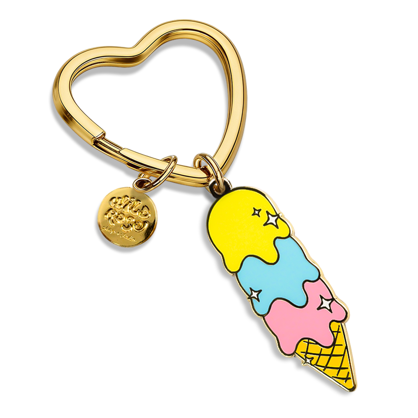 Factory Marking Gold Color Stylish Metal Badge Keychain