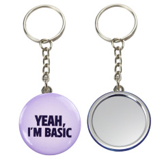 Wholesale Custom Portable Makeup Mirror Keyring Key Chain Wholesale Making Supplies