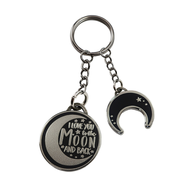 Wholesale Plain Stainless Steel Couple Charm Keyrings Sublimation Double Sided Keychain Charms Small