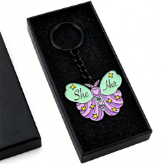 Fast Custom Colourful butterfly Keyring Multicolour Lobster Key Chains Custom logo for Brand