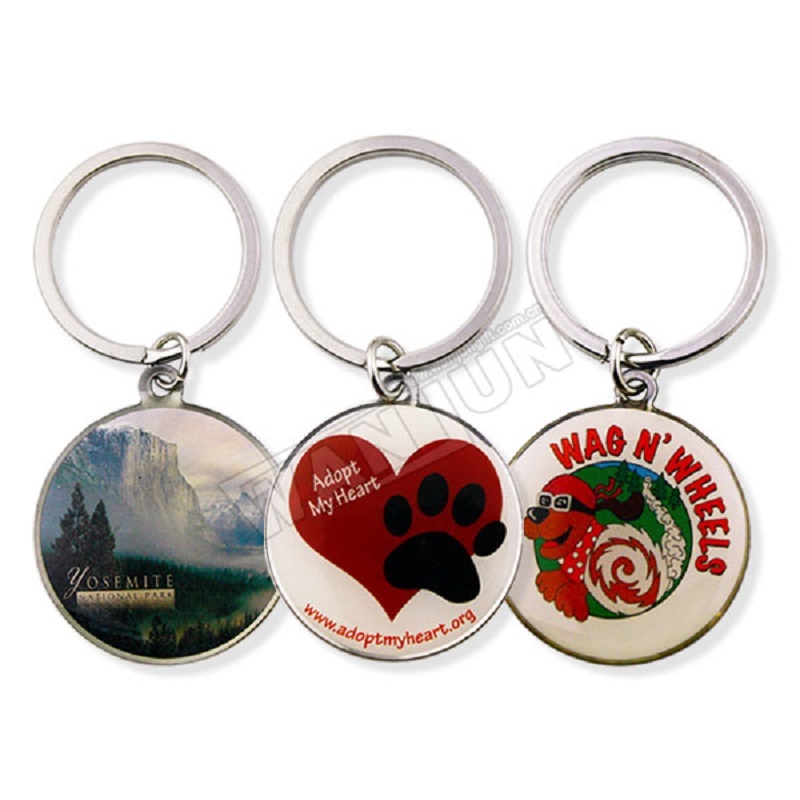 Custom Round Metal Keyring Sublimation Keychains Metal Round Metal Keychain Promotional Gift