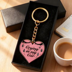 Custom logo Star Clip Metal Pendant Tag Keychain Keyring Box with logo