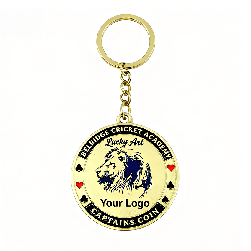 New Design Custom logo Poker Chip Metal Souvenir Keychain