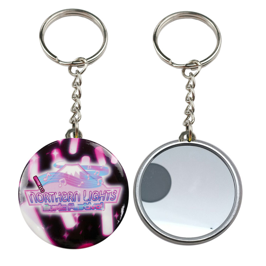 Wholesale Custom Portable Makeup Mirror Keyring Key Chain Wholesale Making Supplies