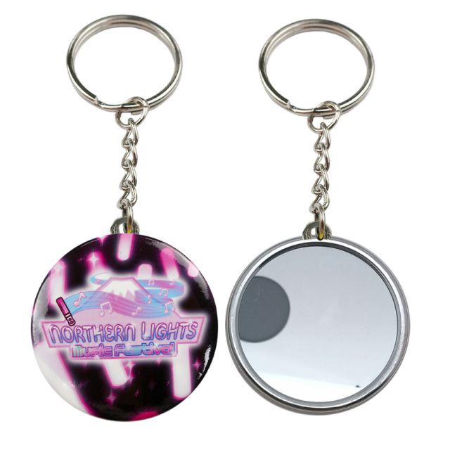 Wholesale Custom Portable Makeup Mirror Keyring Key Chain Wholesale Making Supplies