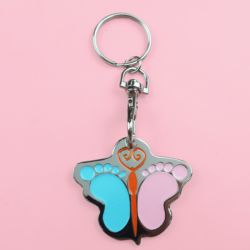 Unique Custom Hook Key Chains Decoration Bag Glue Keychain Pendant Doming Metal Double Side