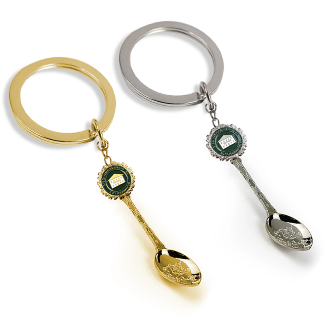 High Quality Custom Souvenirs Gift Shape painted 2d Keyring Metal Mini Spoon Keychain