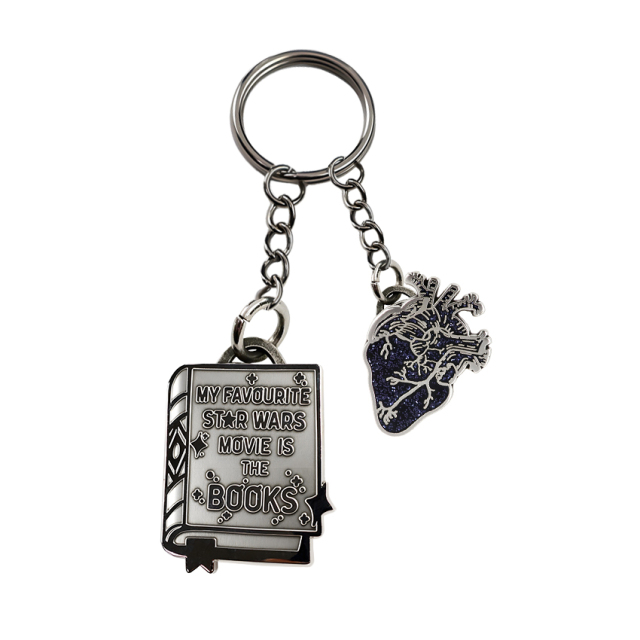Wholesale Plain Stainless Steel Couple Charm Keyrings Sublimation Double Sided Keychain Charms Small