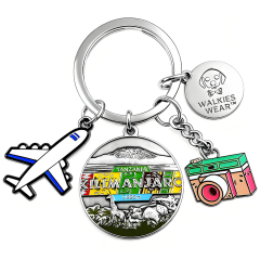 Personalised Name Keyring Custom Decorative Airplane Charms Metal Keychain Mechanical