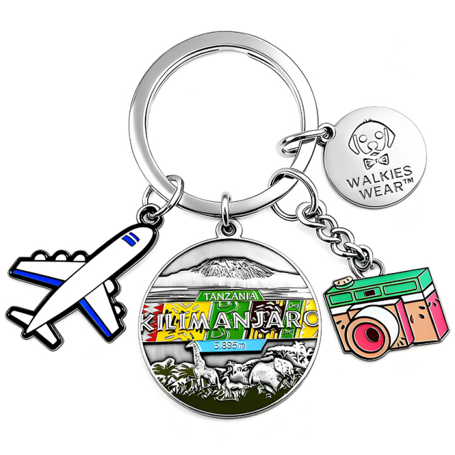Personalised Name Keyring Custom Decorative Airplane Charms Metal Keychain Mechanical