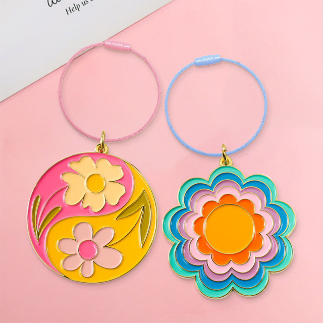 Cute Aesthetic Key Chain Personalised Stainless Steel Metal butterfly Keyring Custom logo