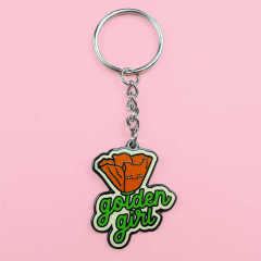 Unique Custom Hook Key Chains Decoration Bag Glue Keychain Pendant Doming Metal Double Side