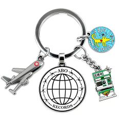 Personalised Name Keyring Custom Decorative Airplane Charms Metal Keychain Mechanical