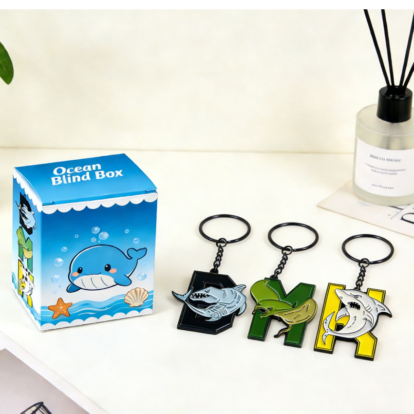 China Oem Kawaii Metal Anime Blind Box Keychain Set Custom