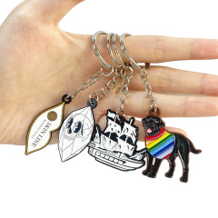Designer Custom Top Quality Gift Alloy Star Ornament Bag Charms Enamel Key Chains for Purses