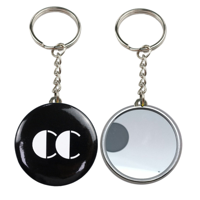 Wholesale Custom Portable Makeup Mirror Keyring Key Chain Wholesale Making Supplies