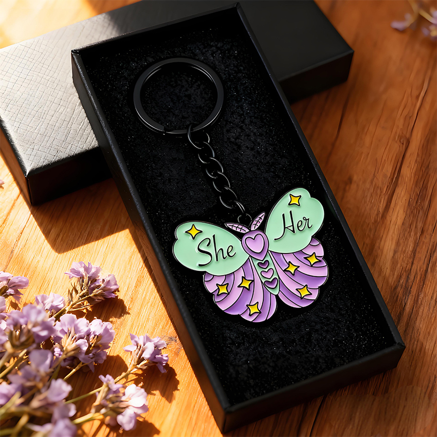 Funny Free Design logo Alloy Key Chain Rings Keyring Gift Box Packaging for Charms