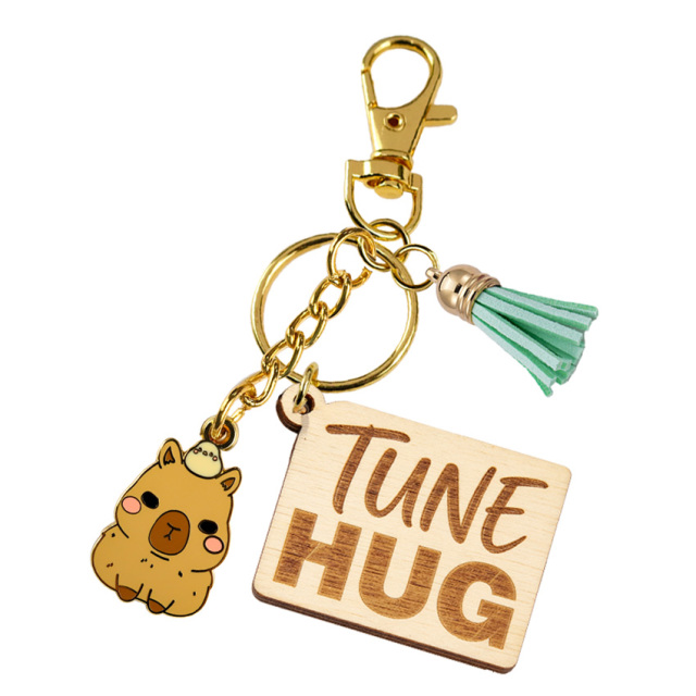 Personalized Unique Design Engraving Wood Keychains logo Manufacturer