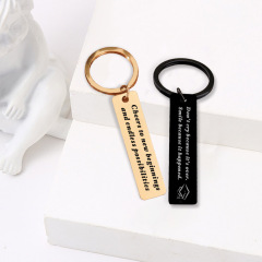 Cheap Custom Rectangle Laser 2026 Metal Graduation Keychain Set for Students