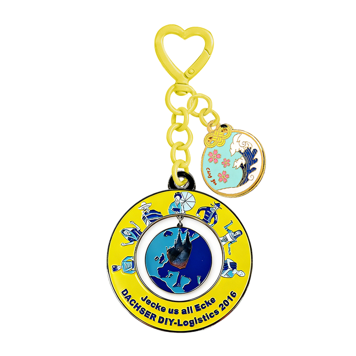 New Oem Rotating Metal logo protection Keychain Display Wholesale