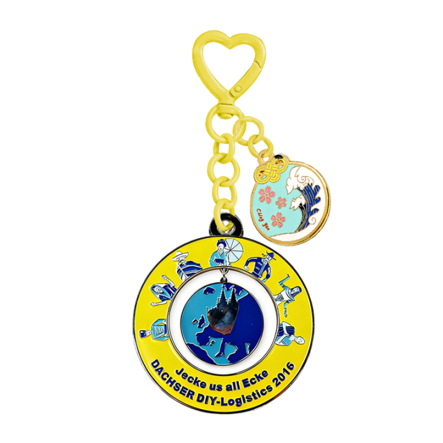 New Oem Rotating Metal logo protection Keychain Display Wholesale