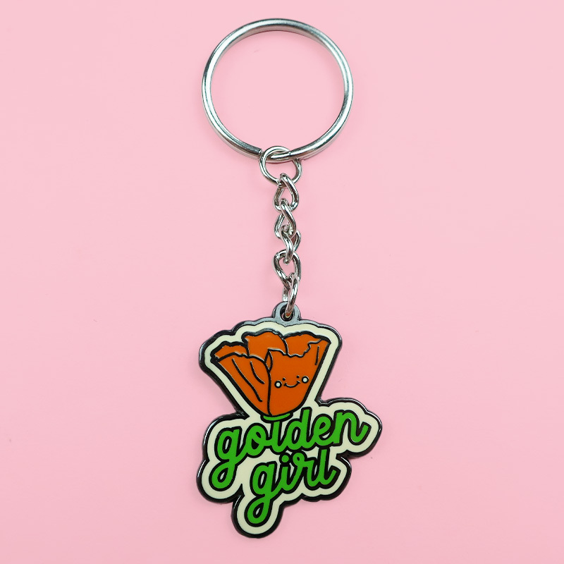Unique Custom Hook Key Chains Decoration Bag Glue Keychain Pendant Doming Metal Double Side
