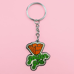 Unique Custom Hook Key Chains Decoration Bag Glue Keychain Pendant Doming Metal Double Side