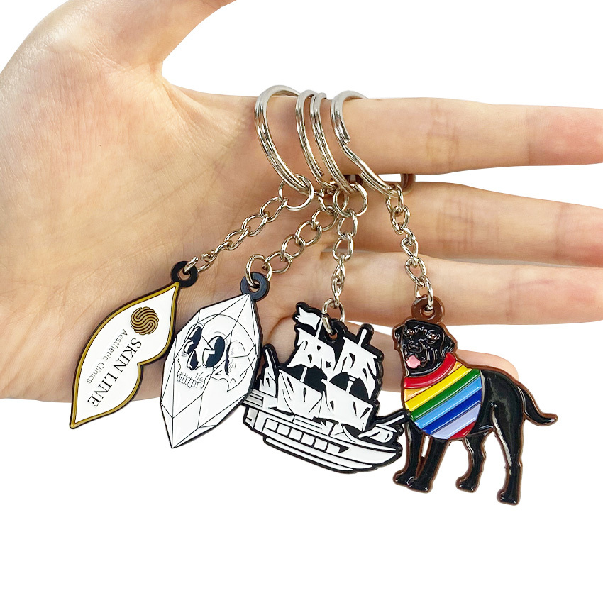 Unique Custom Handmade Text Stamped Keyring Zinc Alloy Engrave Key Chain