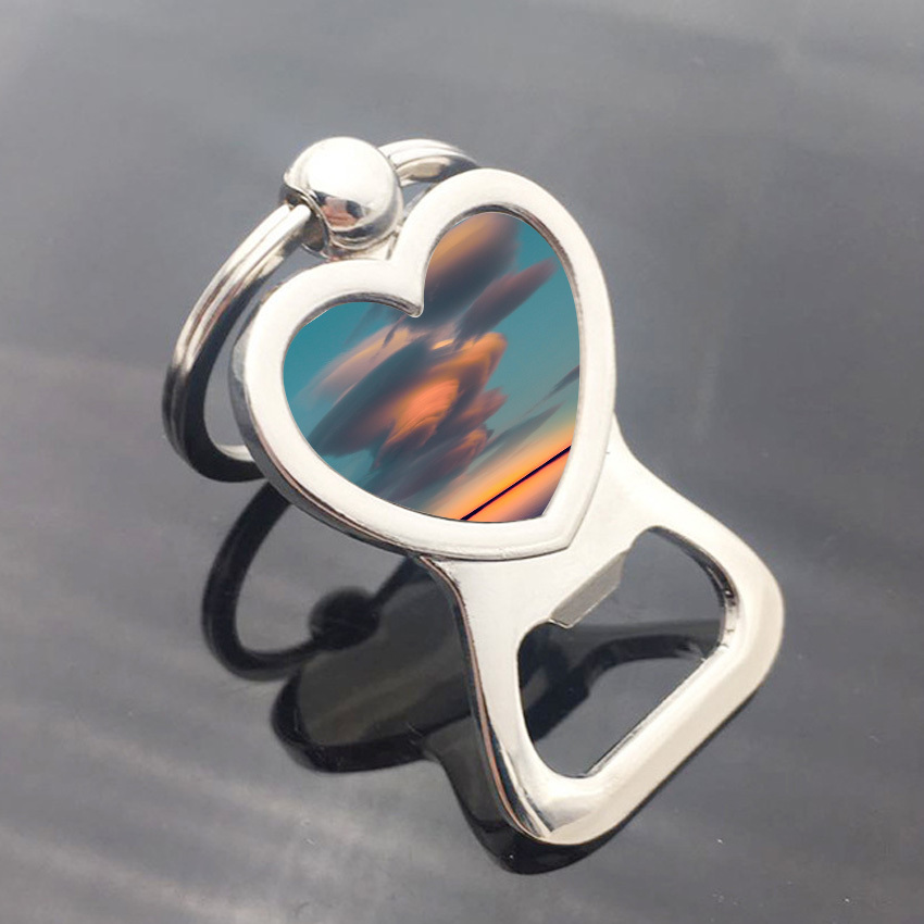 Factory Fast Custom Metal Bottle Opener Heart Photo Epoxy Keychain Metal Mold Frame Manufacturer