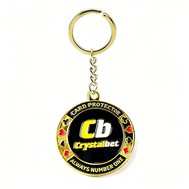 New Design Custom logo Poker Chip Metal Souvenir Keychain
