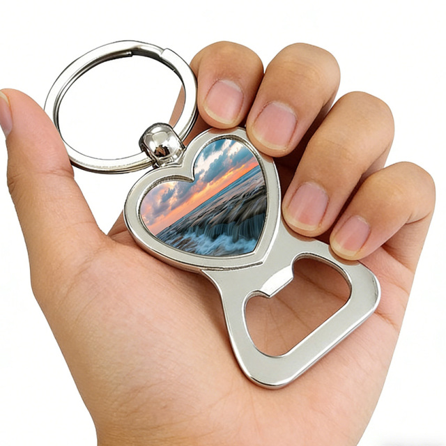 Factory Fast Custom Metal Bottle Opener Heart Photo Epoxy Keychain Metal Mold Frame Manufacturer