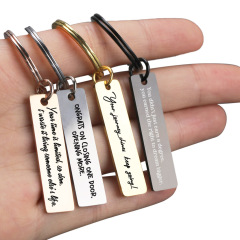 Wholesale Custom Stainless Steel Inspirational Words Matte Print Keychain Blank for Laser Engraving