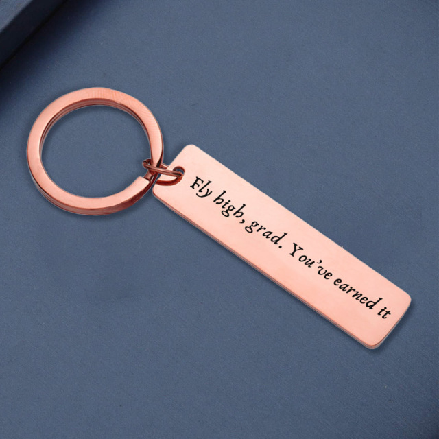 Cheap Custom Rectangle Laser 2026 Metal Graduation Keychain Set for Students