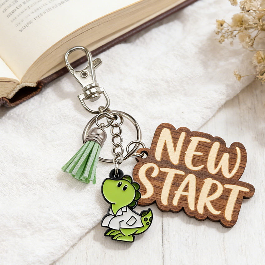 Personalized Unique Design Engraving Wood Keychains logo Manufacturer