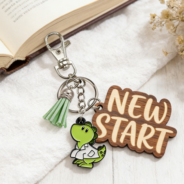 Personalized Unique Design Engraving Wood Keychains logo Manufacturer
