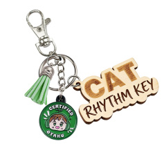 Custom Recycled Metal Two Sided Wooden Keychain Wood Diy