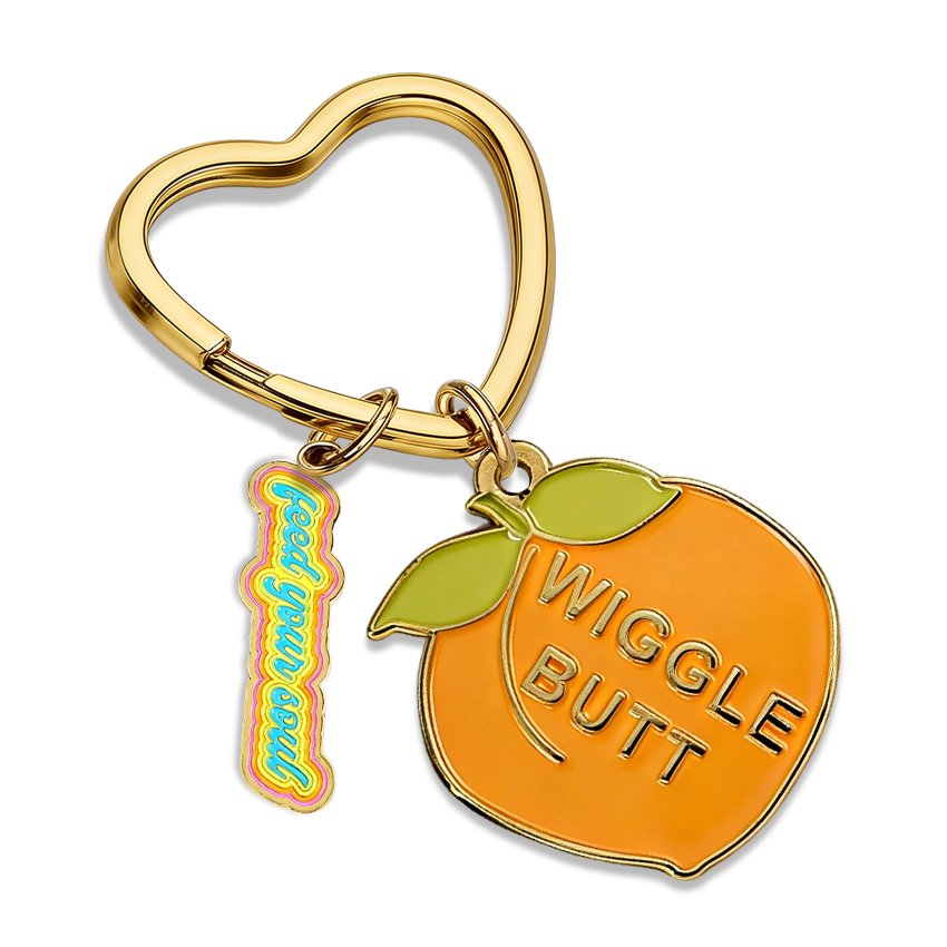 Factory Marking Gold Color Stylish Metal Badge Keychain