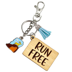 Cheap Custom Wood Name Print Metal Souvenir Keychain Keyrings with logo