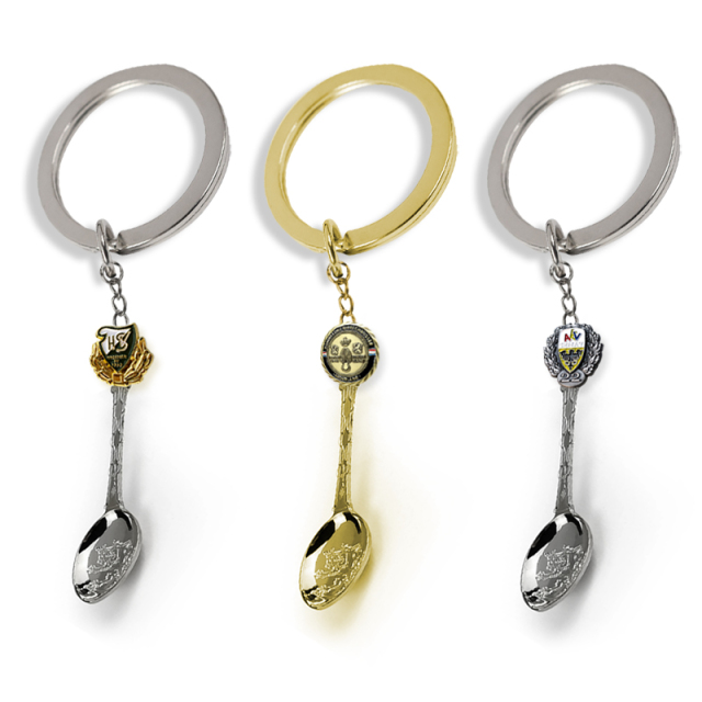 High Quality Custom Souvenirs Gift Shape painted 2d Keyring Metal Mini Spoon Keychain